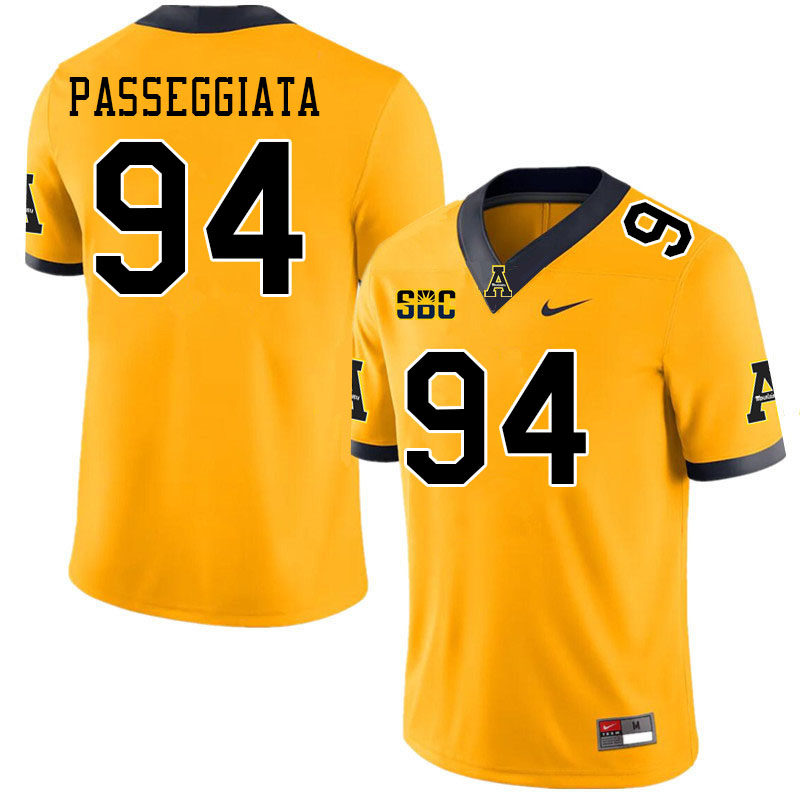 Men #94 Stephen Passeggiata Appalachian State Mountaineers College Football Jerseys Stitched Sale-Go